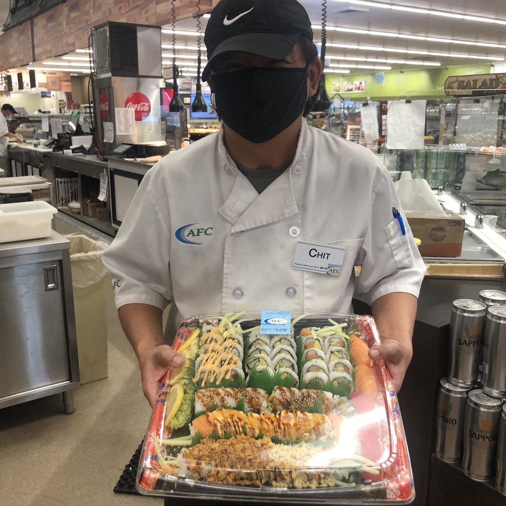 Big Y - Chit serving us the six roll platter he prepared - Grocery Near Me - Milford, Connecticut