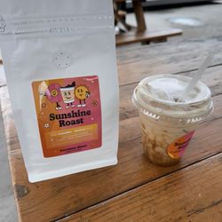Coffee beans and Tahini Brown Sugar ice coffee