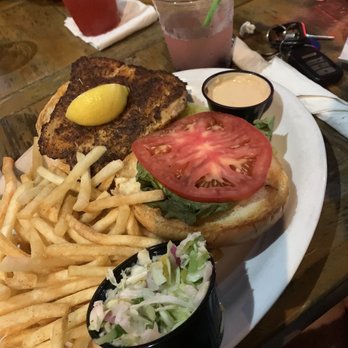 Two Drunken Goats - Blackened Grouper Sandwich - Seafood Near Me - Riviera Beach, Florida Two Drunken Goats - Blackened Grouper Sandwich - Seafood Near Me - Riviera Beach, Florida