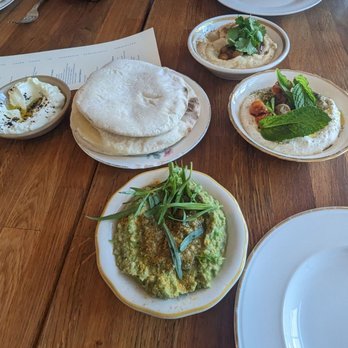 Homer - The pita and spreads. - Mediterranean Near Me - Seattle, Washington