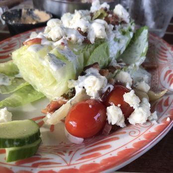 Bartlett's Fish Camp - Wedge salad that looked good but tasted bad. - Seafood Near Me - Michigan City, Indiana Bartlett's Fish Camp - Wedge salad that looked good but tasted bad. - Seafood Near Me - Michigan City, Indiana