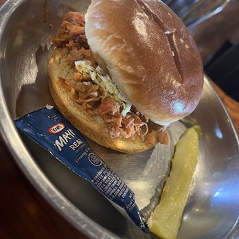 Grand Canyon Brewing + Distillery - Pulled Pork Sandwich - American Near Me - Williams, Arizona Grand Canyon Brewing + Distillery - Pulled Pork Sandwich - American Near Me - Williams, Arizona