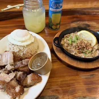 Tselogs - Lechonsilog with chicken sisig and calamansi juice - Filipino Near Me - Daly City, California