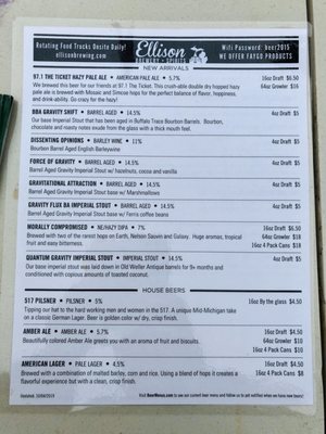 Menu photo 6 Ellison Brewery & Spirits East Lansing, MI