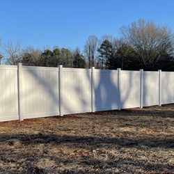 Crowders Creek Outdoor Services - 6' tall white PVC privacy
