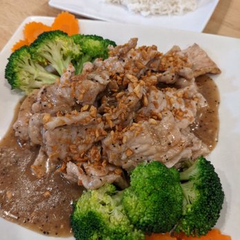 Basil & Co - Garlic Pepper with Pork - Thai Near Me - Diamond Bar, California Basil & Co - Garlic Pepper with Pork - Thai Near Me - Diamond Bar, California