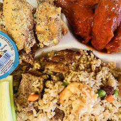 JJ Teriyaki & Wings  - 10pc wings w rices