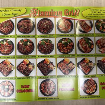 The Flaming Grill - Menu - Asian Fusion Near Me - Moreno Valley, California