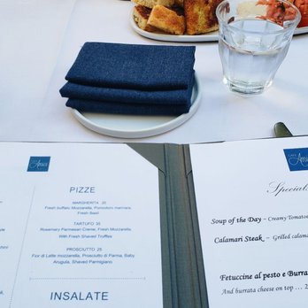 Cafe Amici - The menu with fresh bread - Italian Near Me - Beverly Hills, California