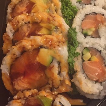 Sushi Garden - Three amigos roll and spicy salmon - Sushi Bars Near Me - Arlington, Virginia Sushi Garden - Three amigos roll and spicy salmon - Sushi Bars Near Me - Arlington, Virginia