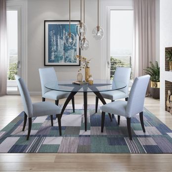 Dinettes Unlimited - Ella table w/glass top from Saloom. - Furniture Stores Near Me - Longwood, Florida Dinettes Unlimited - Ella table w/glass top from Saloom. - Furniture Stores Near Me - Longwood, Florida