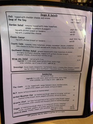 Menu photo 6 Blue Coyote Bar and Grill Truckee, CA Menu photo 6 Blue Coyote Bar and Grill Truckee, CA