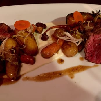 Fruition Restaurant - Perfectly tender steak with fall vegetables, cauliflower purée and shaved foie gras! - New American Near Me - Denver, Colorado Fruition Restaurant - Perfectly tender steak with fall vegetables, cauliflower purée and shaved foie gras! - New American Near Me - Denver, Colorado