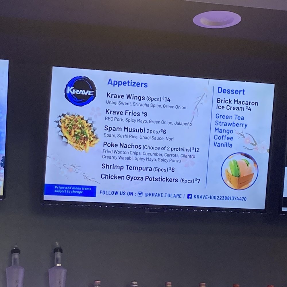 Krave - Menu - Poke Near Me - Tulare, California Krave - Menu - Poke Near Me - Tulare, California