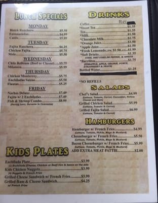 Menu photo 1 Elva's Mexican Restaurant Los Fresnos, TX
