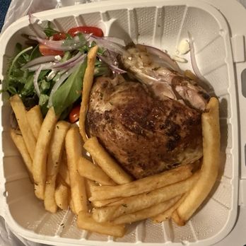 El Huarique Peruvian Kitchen - Take out 1/4 chicken with fries and salad. - Peruvian Near Me - Culver City, California