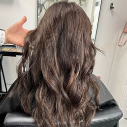Chestnut babylights on chocolate brown base