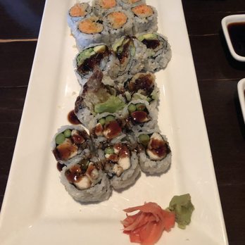 Wasabi - Spicy crunchy crab, shrimp tempura & grilled chicken asparagus roll. - Sushi Bars Near Me - Amherst, New York Wasabi - Spicy crunchy crab, shrimp tempura & grilled chicken asparagus roll. - Sushi Bars Near Me - Amherst, New York