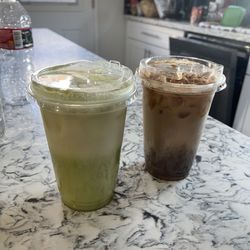 The Upper Room Coffee Shop - Coconut Matcha Latte and Honey Cinnamon Latte