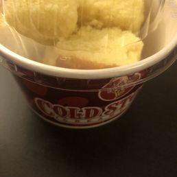 Extra vanilla cake topping I ordered. Cake topping tastes better than the ice cream. Extra vanilla cake topping I ordered. Cake topping tastes better than the ice cream.