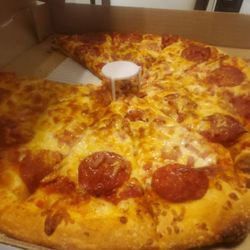 Pepperoni and extra cheese pizza. 2 large 3 topping pizzas for only $24.99.