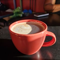 Snappy's Cafe - Raspberry mocha served in a cute red cup