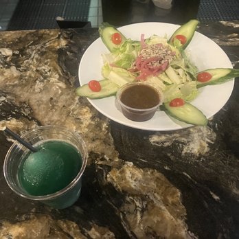 Embers - Blue Raspberry Margarita And Simple Salad - Gastropubs Near Me - Lockport, Illinois