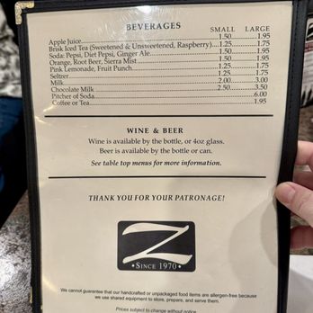 Zois Pizza Palace - Beverage Menu - Pizza Near Me - Seymour, Connecticut Zois Pizza Palace - Beverage Menu - Pizza Near Me - Seymour, Connecticut