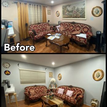 A+M Solutions - Before and After photos of our living room - Painters Near Me
