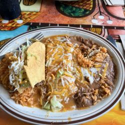 Gringo beef taco and cheese enchilada combo