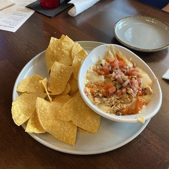 The Knotted Spoon - This appetizer was offered for four people.  Notice how few chips. Were promised more but they never came. - Sports Bars Near Me - Indianapolis, Indiana