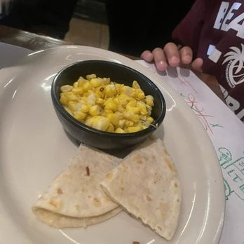 TacoLu - Kid's cheese "quesadilla" meal. it was a TACO tortilla filled with cheese and sliced in half with unseasoned corn - Mexican Near Me - Jacksonville Beach, Florida TacoLu - Kid's cheese "quesadilla" meal. it was a TACO tortilla filled with cheese and sliced in half with unseasoned corn - Mexican Near Me - Jacksonville Beach, Florida