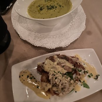 Restaurant Paradis - flash fried soft shell craft and asparagus soup - New American Near Me - Rosemary Beach, Florida