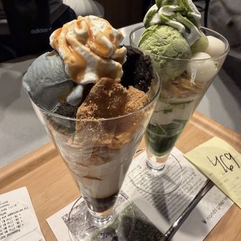 Nana's Green Tea - Black sesame wara & matcha mochi parfait - Cafes Near Me - Pasadena, California