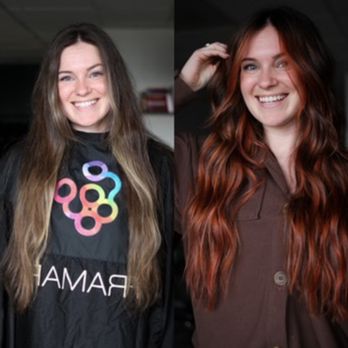 Sugar Plum - Before and after color transformation - Hair Salons Near Me - San Clemente, California Sugar Plum - Before and after color transformation - Hair Salons Near Me - San Clemente, California