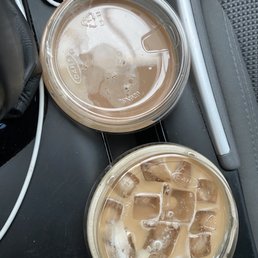 One iced, one iced but without ice! Haha