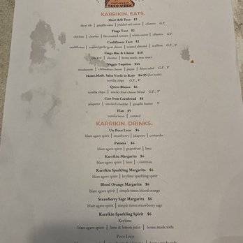 Karrikin Spirits - Taco Week menu - Bars Near Me - Cincinnati, Ohio