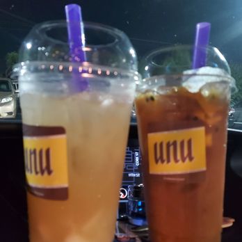 Unu Cafe - My family had order two of this drinks for less ice, but look like more ice n look like someone drinking some. - Bubble Tea Near Me - Westminster, California
