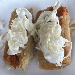 Delicias Pupuseria - Tamales de Pollo - some of the best I have ever had!