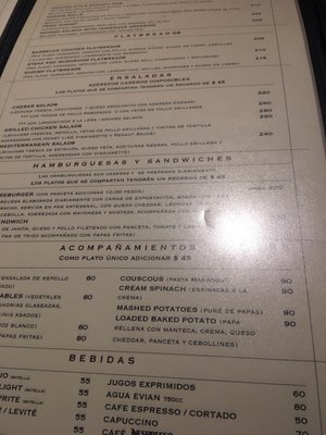 Menu photo 1 Kansas Vicente López, C