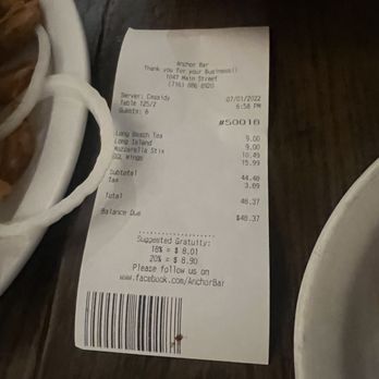 Anchor Bar - Buffalo - My bill. - Chicken Wings Near Me - Buffalo, New York Anchor Bar - Buffalo - My bill. - Chicken Wings Near Me - Buffalo, New York