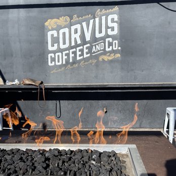 Corvus Coffee Roasters - Fire pit out front - Coffee & Tea Near Me - Denver, Colorado