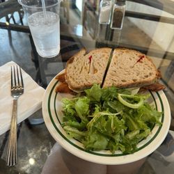 Helen St Bakehouse - The Turkey Sandwich and Salad. I added Avocado yum!!