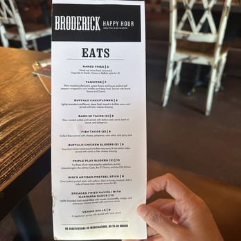 Broderick - Walnut Creek - Happy Hour Menu Dec 2024 - Gastropubs Near Me - Walnut Creek, California