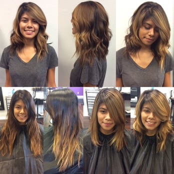 Salon Shags - Balayage highlights textured bob by Amoryn - Hair Salons Near Me - Redlands, California