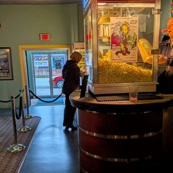The Academy Theater - Charmingly retro concessions area