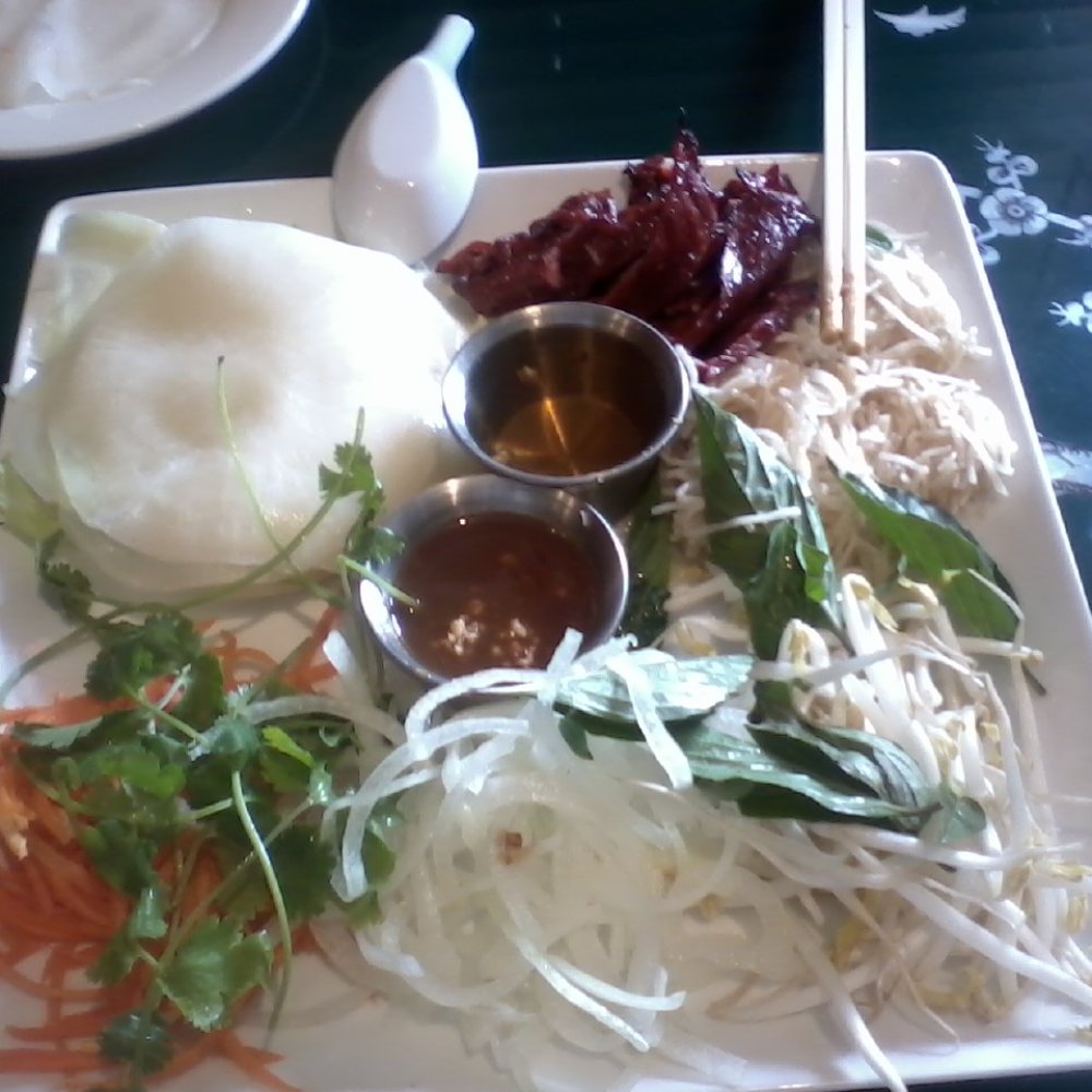 An Loi - An Loi Wrap...take a pickled radish slice (top left), then fill with goodies, fold it up, and enjoy! - Vietnamese Near Me - Columbia, Maryland An Loi - An Loi Wrap...take a pickled radish slice (top left), then fill with goodies, fold it up, and enjoy! - Vietnamese Near Me - Columbia, Maryland