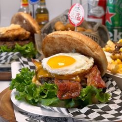 Yonge Burger - Yonge Burger - St Clair burger with egg, bacon & 7oz beef patty