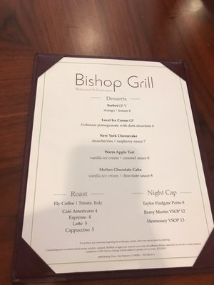 Menu photo 2 Bishop Grill San Ramon, CA