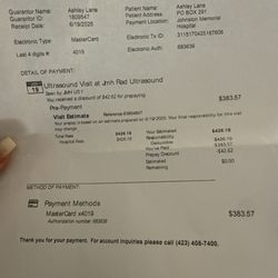 Johnston Memorial Hospital - Receipt